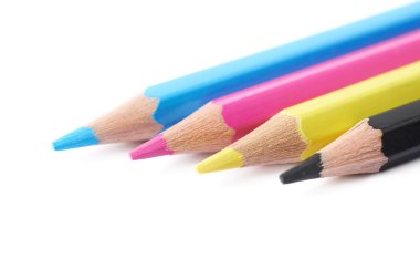 Dört izole kalem kompozisyon çizim