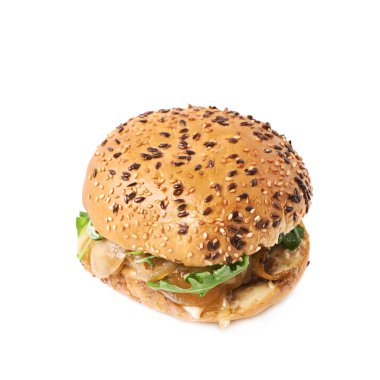 El yapımı hamburger izole