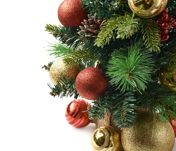 Nahaufnahme Weihnachtsbaumfragment isoliert — Stockfoto