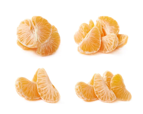 Multiple tangerine slices isolated — Stock Photo, Image