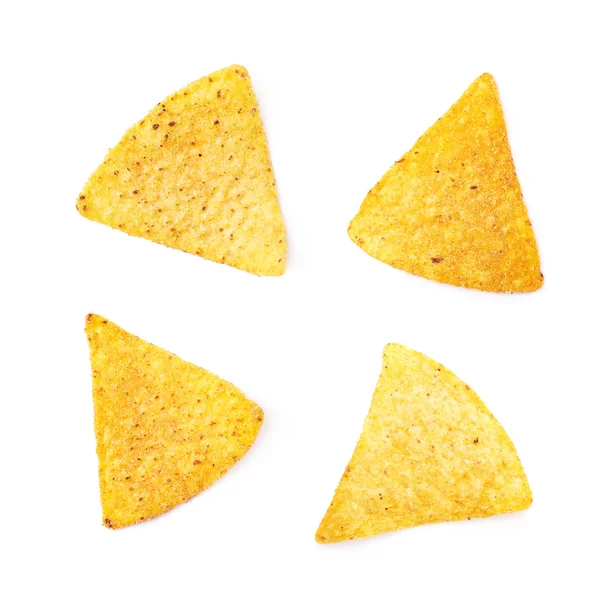 Einzelne Mais-Tortilla-Chip isoliert — Stockfoto