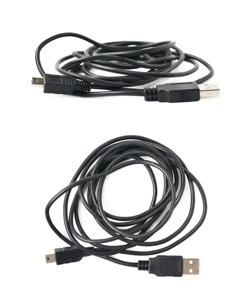 Składany kabel Usb na białym tle — Zdjęcie stockowe