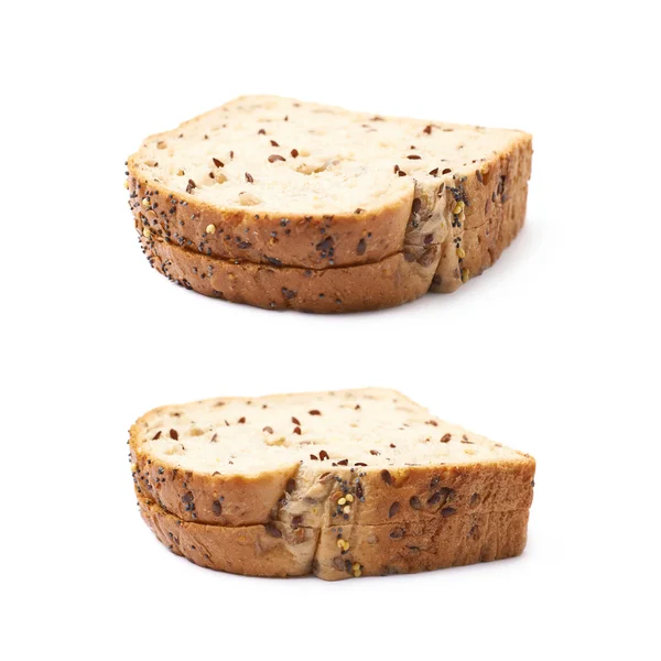 Pane bianco affettato pane isolato — Foto Stock