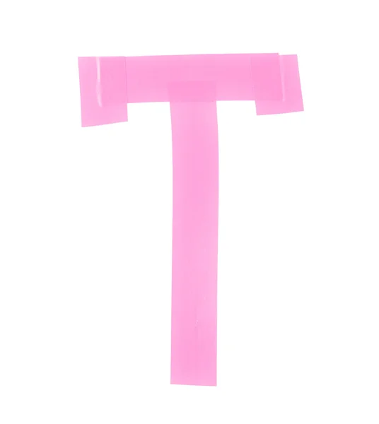 Carta símbolo T feito de fita isolante — Fotografia de Stock