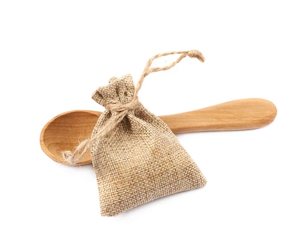 Tiny sackcloth bag isolated — Stock Photo, Image