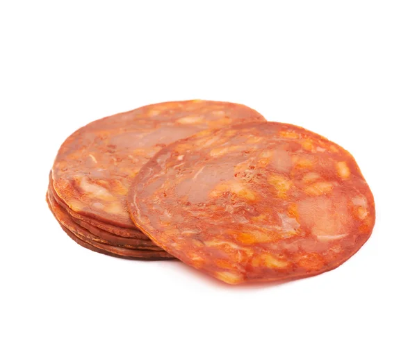 Salchicha italiana salame ventricina aislada —  Fotos de Stock