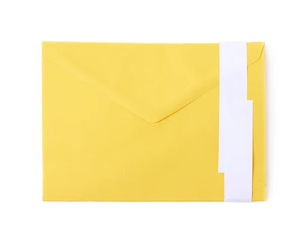 Enveloppe jaune isolée — Photo