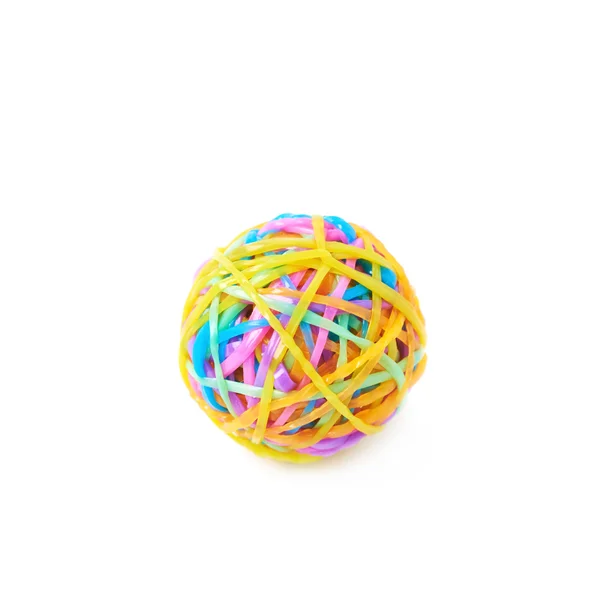 Bal gemaakt van loom bands geïsoleerd — Stockfoto