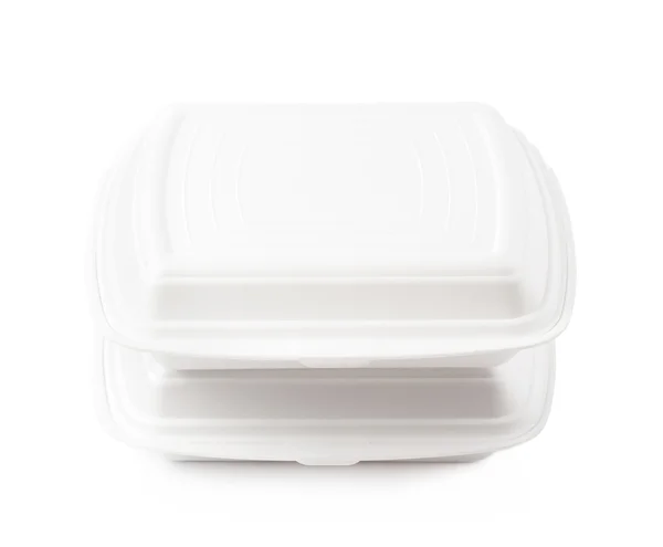 Dwa kontenery dostawy jedzenie na białym tle — Zdjęcie stockowe