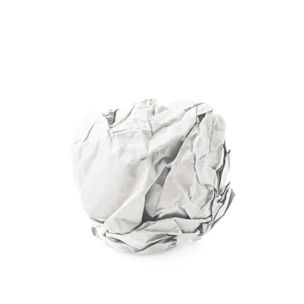 Crumbled papier bal geïsoleerd — Stockfoto