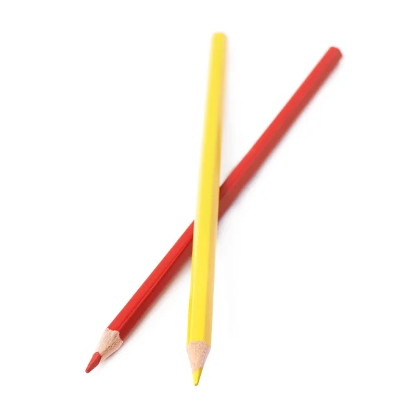 Dois lápis de desenho composição isolada — Fotografia de Stock