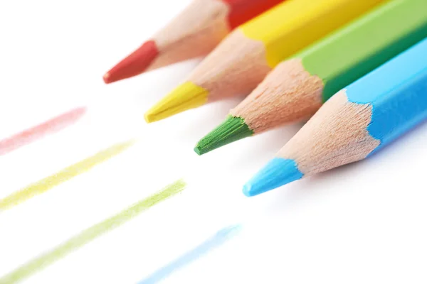 Quattro matite disegno composizione isolata — Foto Stock