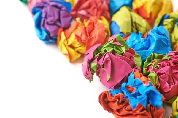 Renkli ufalanmış kağıt topları yığını — Stok fotoğraf
