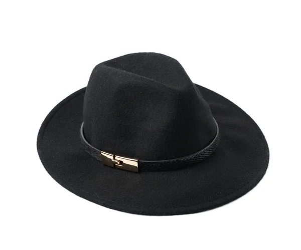 Svart homburg hatt isolerade — Stockfoto