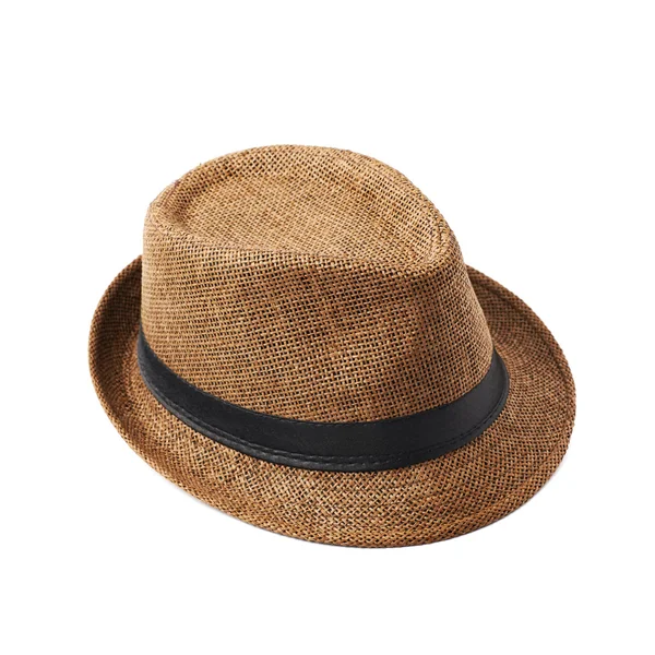 Brown fedora hat isolated — Stock Photo, Image