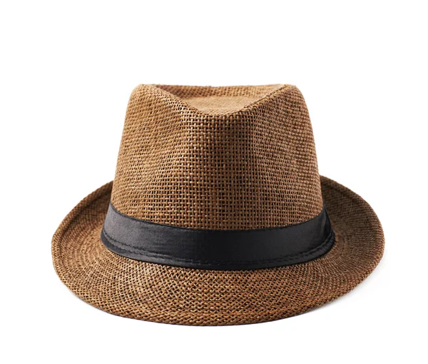 Brown fedora hat isolated — Stock Photo, Image