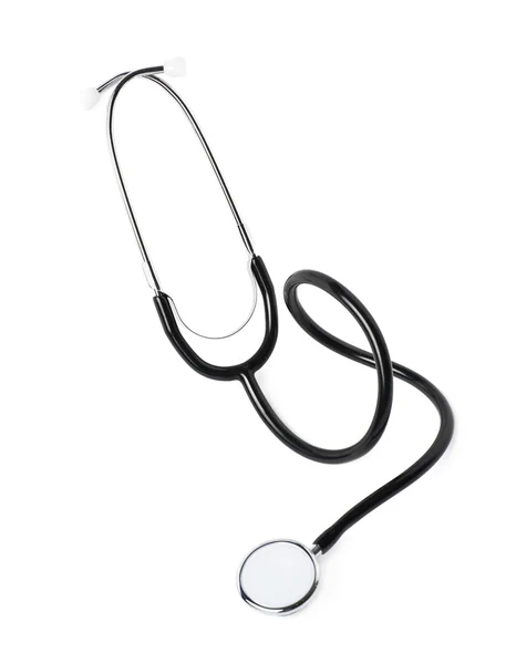 Black medical stethoscope isolated — Stock Photo, Image