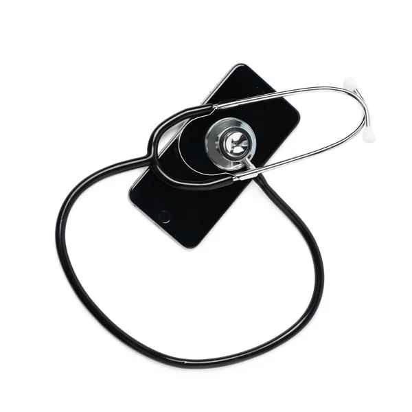 Medical stethoscope over the phone — Stock Photo, Image