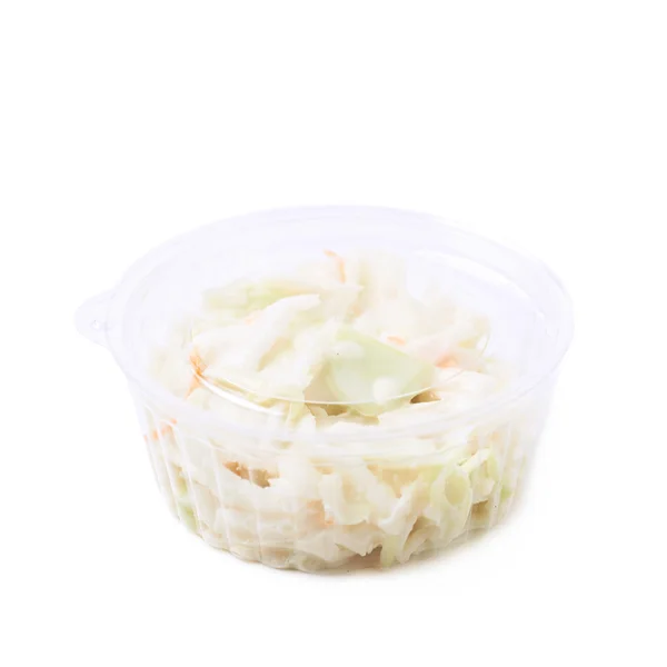 Krämig coleslaw sallad i en låda som isolerade — Stockfoto