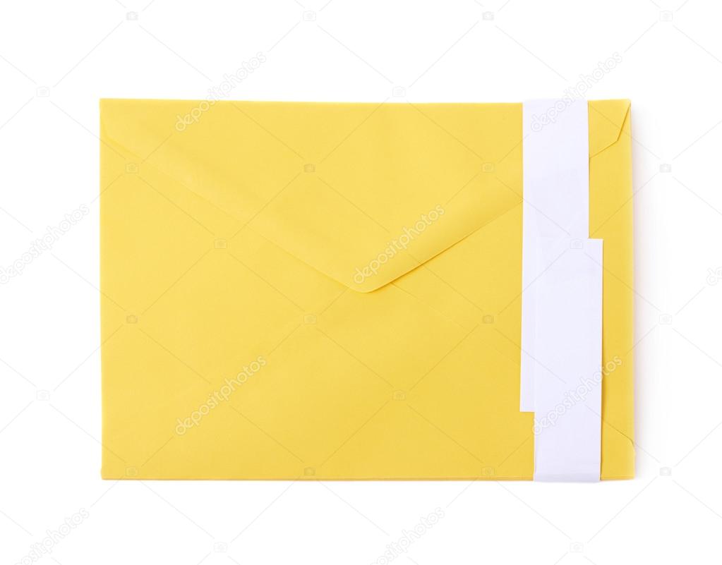 Yellow letter envelope isolated — Stock Photo © nbvf89 115332644