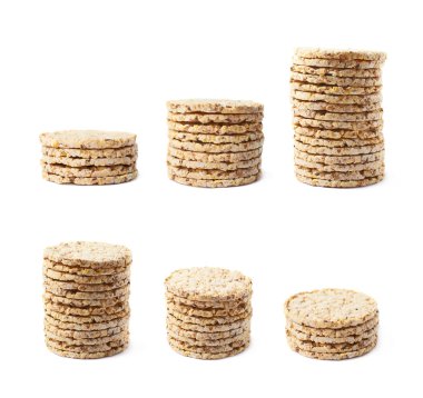 Diyet pirinç kraker izole yığını