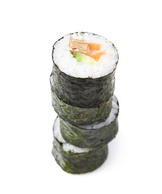 Aljaska hosomaki suşi izole