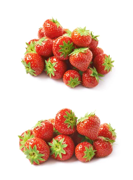 Haufen mehrerer Erdbeeren isoliert — Stockfoto