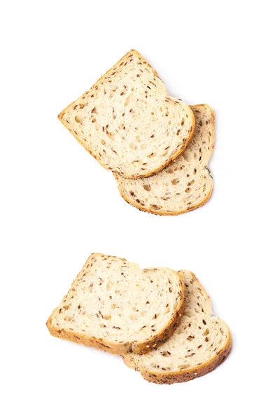 Pane bianco affettato pane isolato — Foto Stock