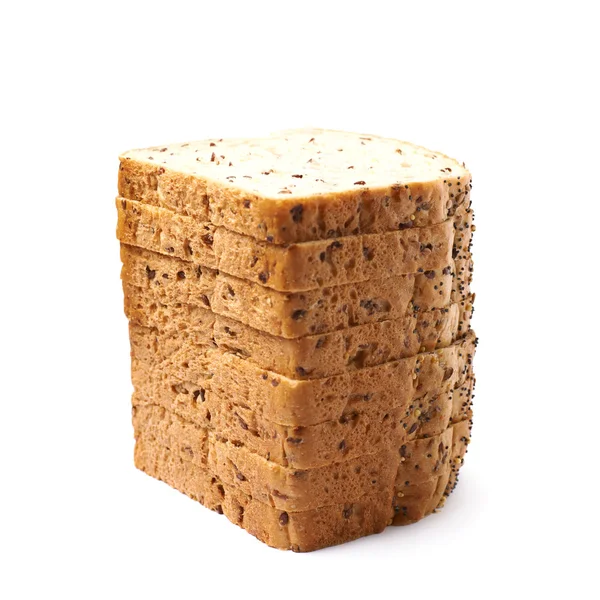 Mucchio del pane bianco fette isolate — Foto Stock
