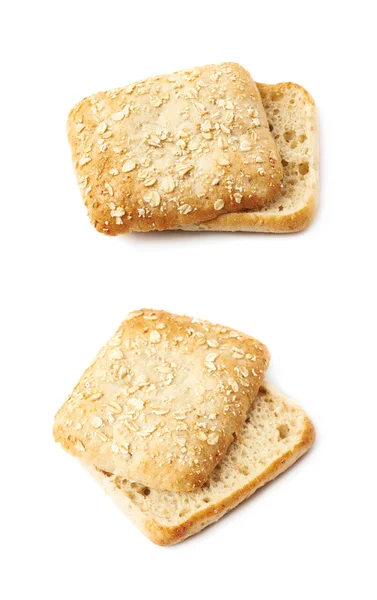 Één stuk brood broodje geïsoleerd — Stockfoto