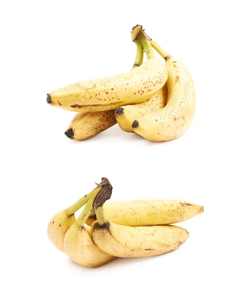 Bouquet de vieilles bananes tachetées isolées — Photo
