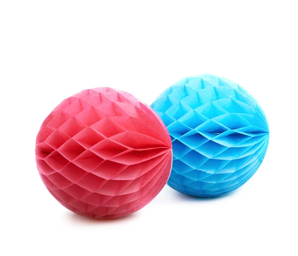Honeycomb pom-pom balls decoration isolated — Stock Photo, Image