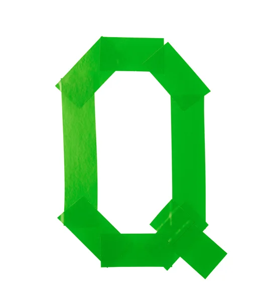 Buchstabe q Symbol aus Isolierband — Stockfoto