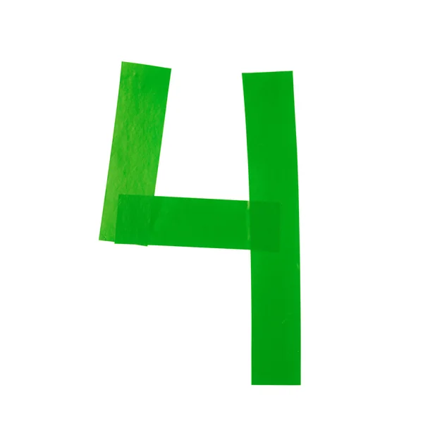 Αριθμός τέσσερα σύμβολο κατασκευασμένα από μονωτική ταινία — Φωτογραφία Αρχείου