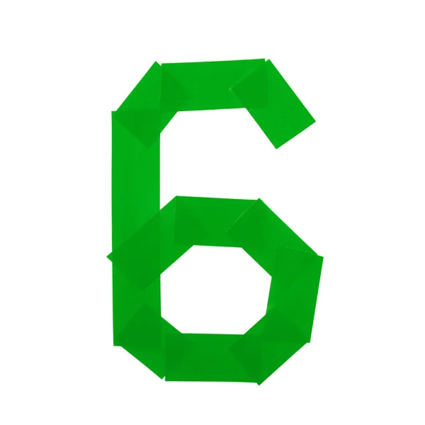 Номер шість символів з ізоляційної стрічки — стокове фото