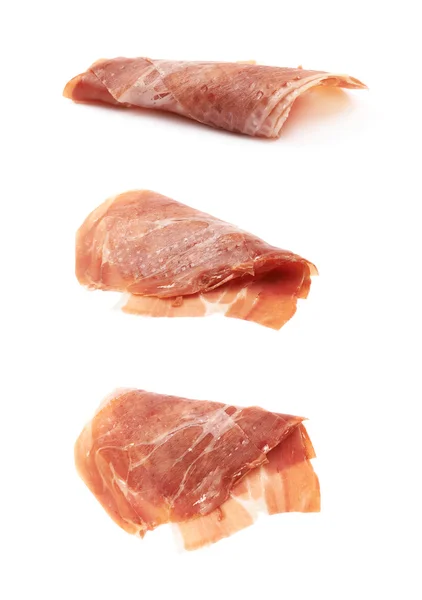 Meerdere Jamón segmenten geïsoleerd — Stockfoto