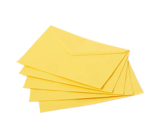 Envelope carta amarela isolado — Fotografia de Stock