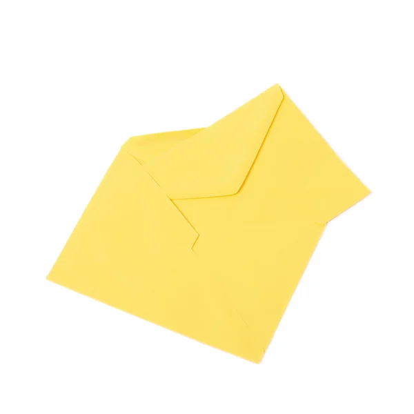 Sárga levél boríték elszigetelt — Stock Fotó