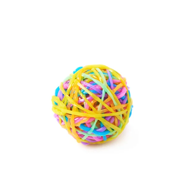 Мяч изготовлен из ткацких полос изолированы — стоковое фото