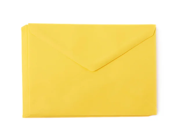 Gele brief envelop geïsoleerd Rechtenvrije Stockafbeeldingen