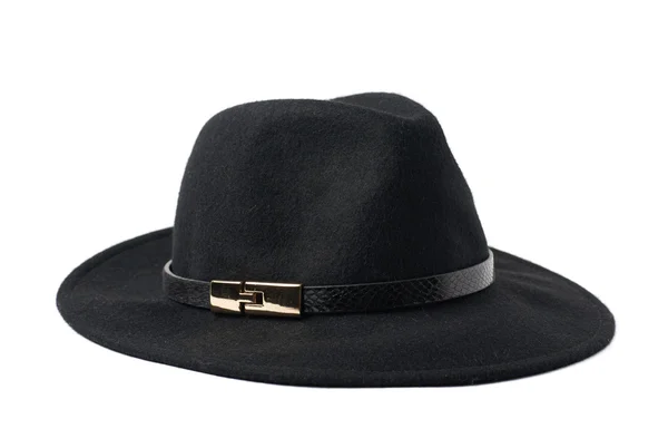 Sombrero negro homburg aislado —  Fotos de Stock