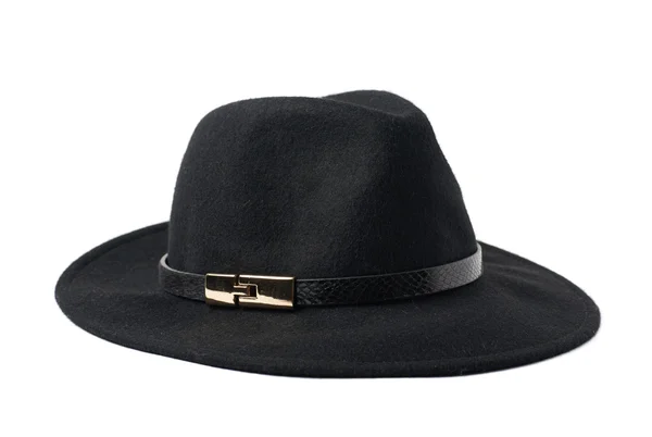 Chapéu preto homburg isolado — Fotografia de Stock