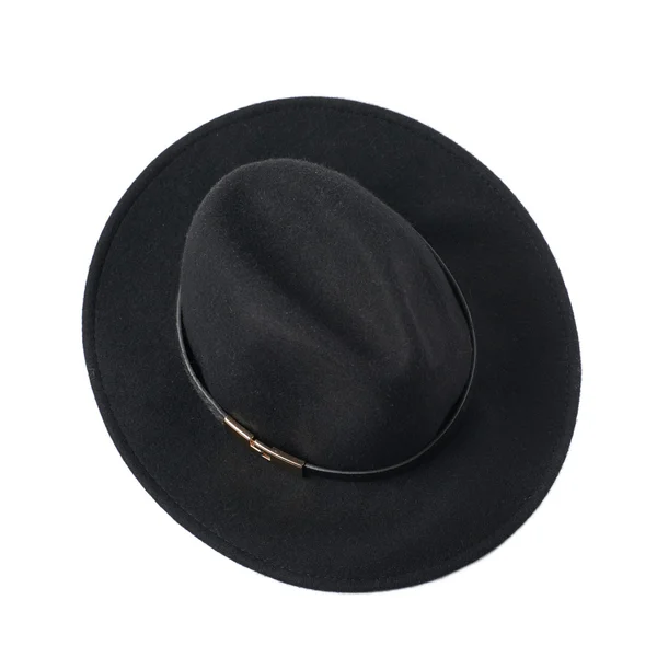 Sombrero negro homburg aislado — Foto de Stock