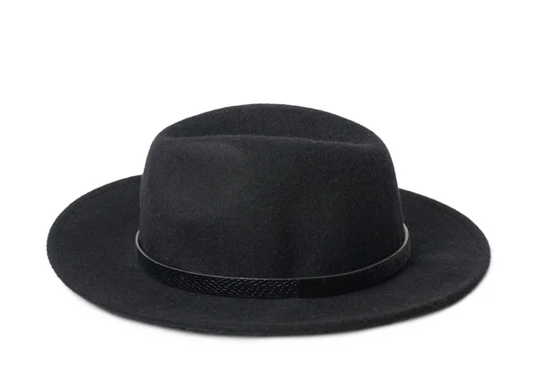 Black homburg hat isolated — Stock Photo, Image