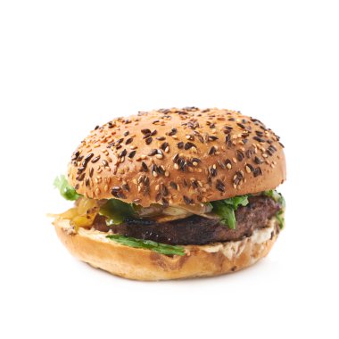 El yapımı hamburger izole