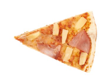 İzole Hawai pizza kompozisyon