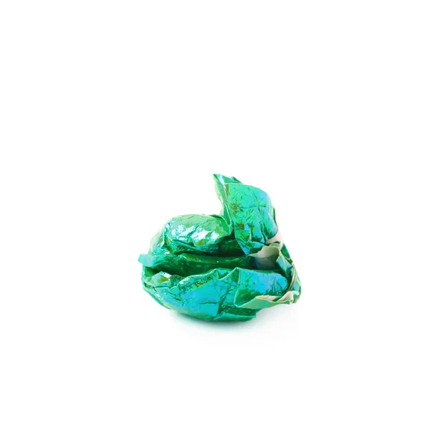 Crumbled bal van kleurrijke papier geïsoleerd — Stockfoto