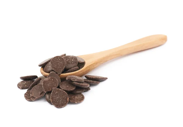 Τσιπ σοκολάτας σύνθεση απομονωθεί — Φωτογραφία Αρχείου