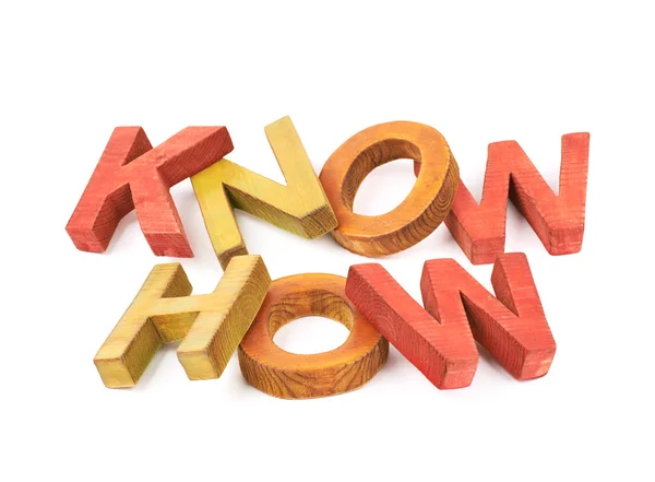 Palavras feitas de letras de madeira isoladas — Fotografia de Stock