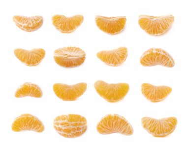 İzole tek mandalina dilimi